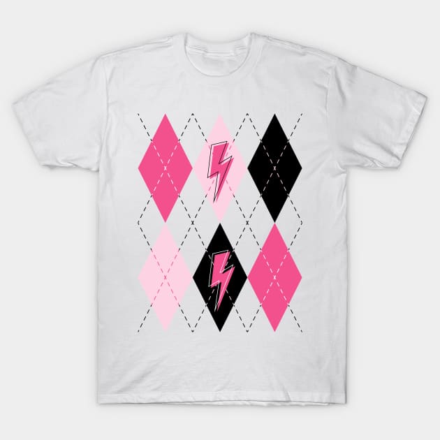 Preppy Pink Argyle T-Shirt by ameemax